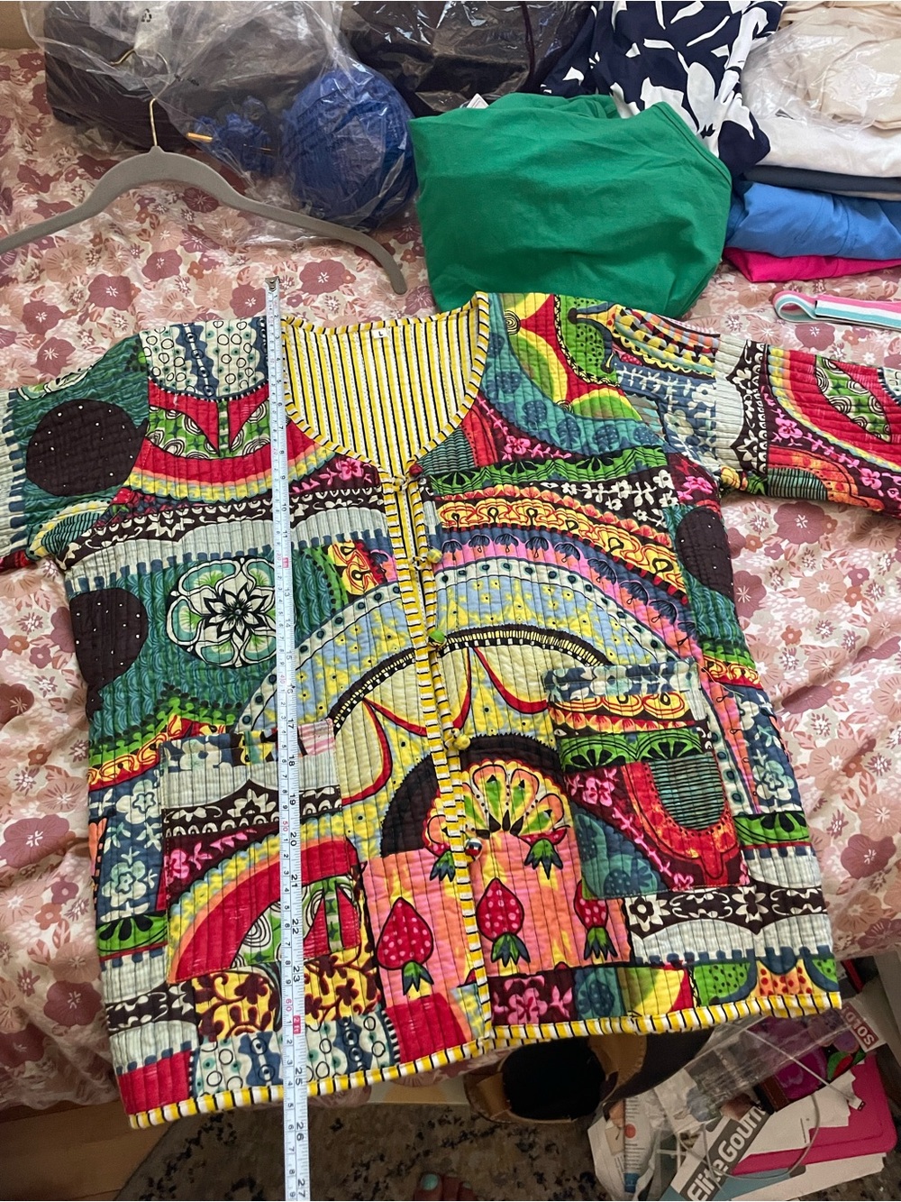 Colorful Patchwork Quilted Cotton Jacket - Multicolor